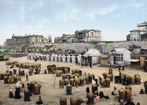 Der niederländische Badeort Scheveningen um 1900